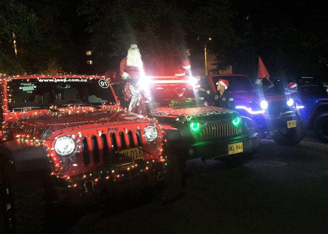 jeep colombia, manada jeep, recorrido navideño, eventos de navidad en colombia, navidad 2017